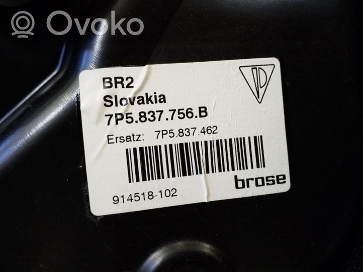 Porsche Cayenne (92A) Meccanismo di sollevamento del finestrino anteriore senza motorino 7P5837756B