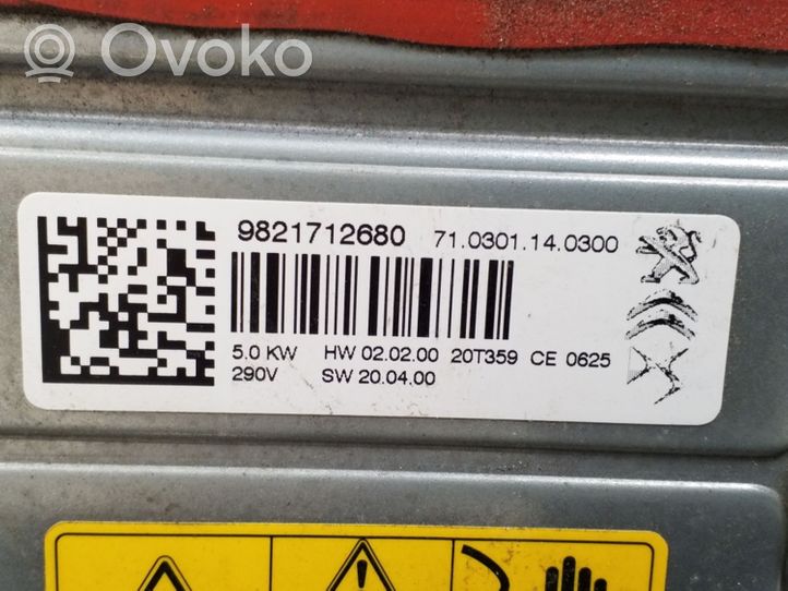 Opel Corsa F Sähköinen ohjaamon lämmittimen säteilylämmitin 9821712680