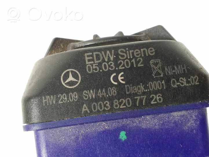 Mercedes-Benz B W246 W242 Alarm system siren A0038207726