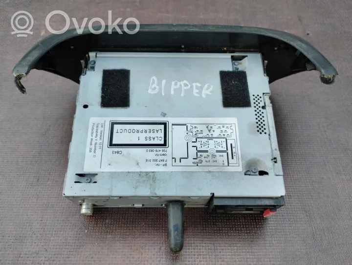 Peugeot Bipper Unità principale autoradio/CD/DVD/GPS 7647300316