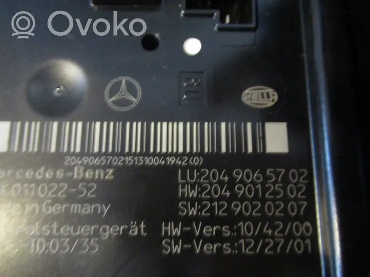 Mercedes-Benz GLK (X204) Módulo de fusible 2049065702