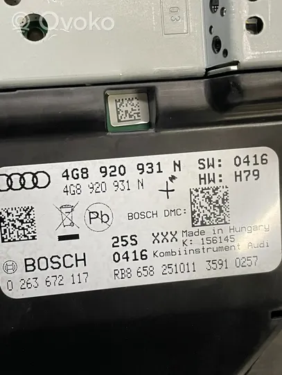 Audi A6 S6 C7 4G Tachimetro (quadro strumenti) 