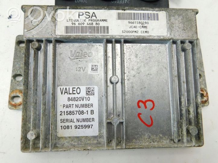 Citroen C3 Komputer / Sterownik ECU i komplet kluczy 9660946880