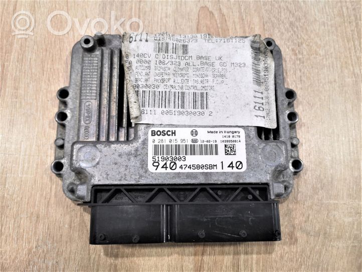 Alfa Romeo Giulietta Kit centralina motore ECU e serratura S191