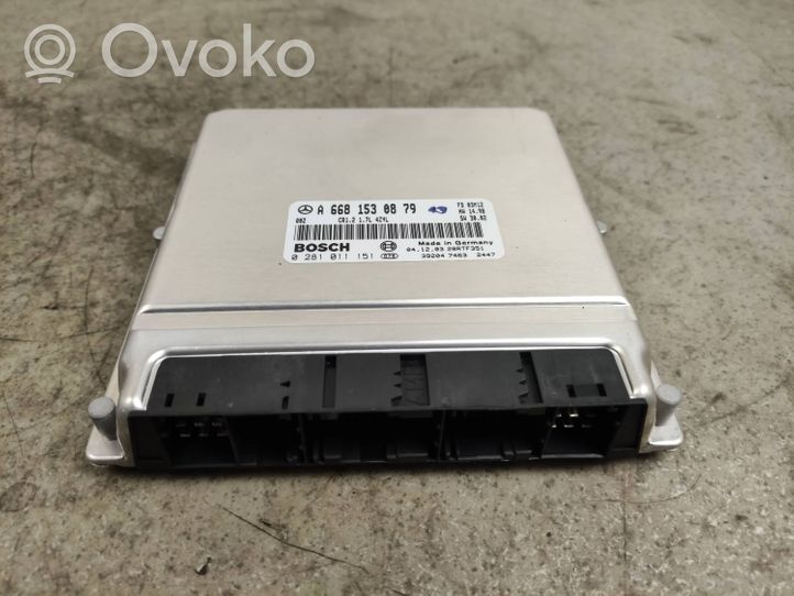 Mercedes-Benz A W168 Unité de commande, module ECU de moteur 6681530879