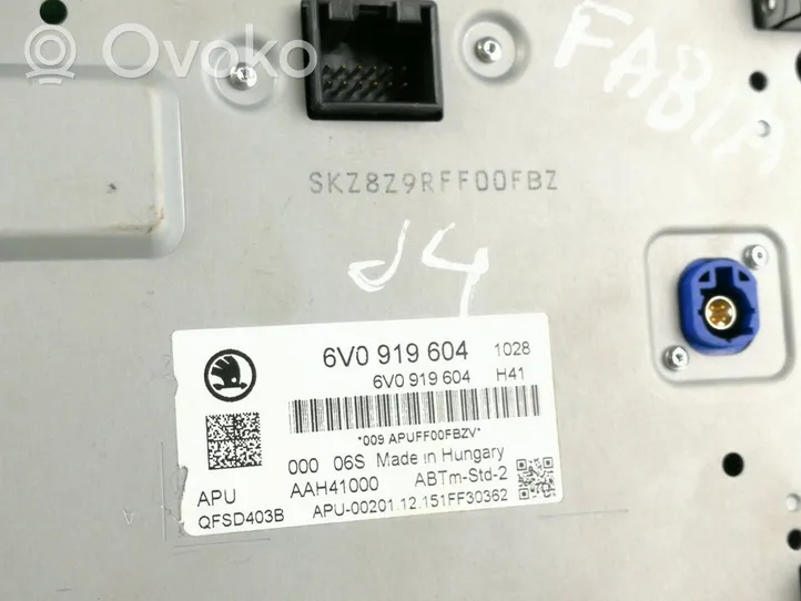 Skoda Fabia Mk3 (NJ) Monitor / wyświetlacz / ekran 6V0919604
