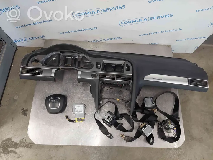 Audi A6 S6 C6 4F Drošības spilvenu komplekts ar paneli 4F0857067A