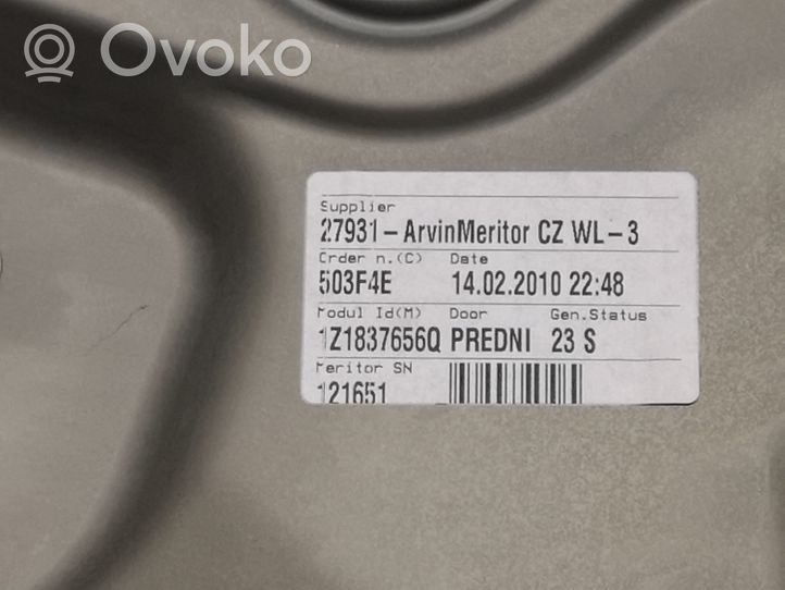 Skoda Octavia Mk2 (1Z) Mechanizm podnoszenia szyby przedniej bez silnika 1Z1837656Q