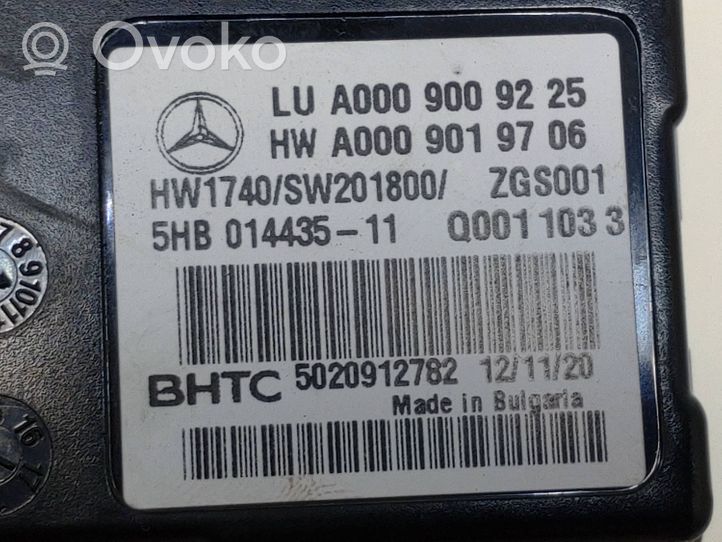 Mercedes-Benz EQC Ilmastoinnin ohjainlaite/moduuli A0009009225