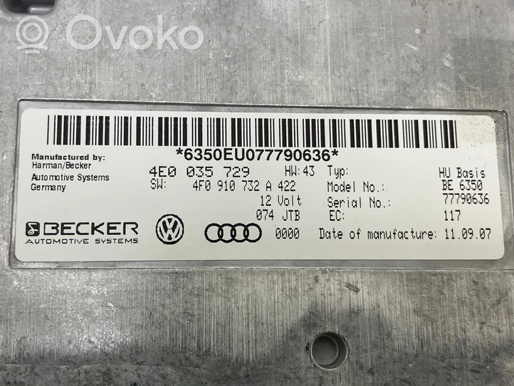 Audi A6 S6 C6 4F Multimedian ohjauslaite 4E0035729