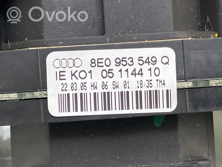 Audi A4 S4 B7 8E 8H Commodo, commande essuie-glace/phare 8E0953549Q