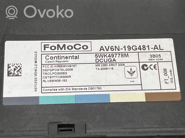 Ford Focus Moduł / Sterownik komfortu AV6N19G481AL