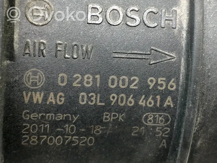 Volkswagen PASSAT B7 Caudalímetro de flujo del aire 03L906461A