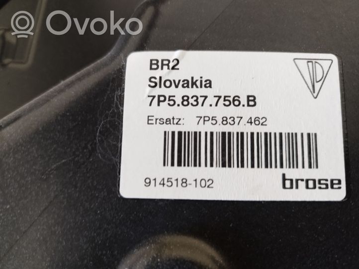 Porsche Cayenne (92A) Meccanismo di sollevamento del finestrino anteriore senza motorino 7P5837756A