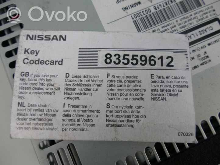 Nissan Qashqai Radio/CD/DVD/GPS-pääyksikkö 28185JG44A