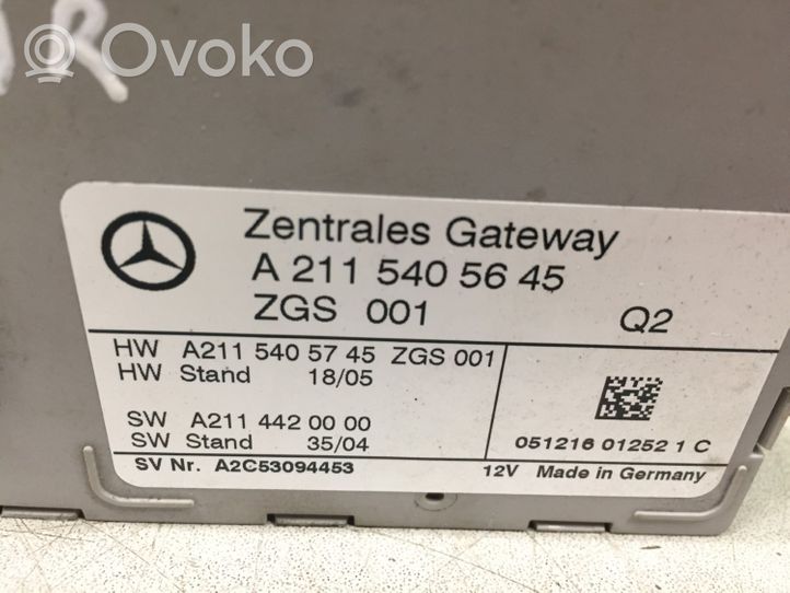 Mercedes-Benz CLS C219 Gateway valdymo modulis A2115405645