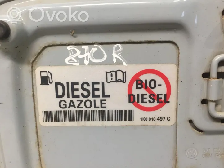 Volkswagen Caddy Bouchon, volet de trappe de réservoir à carburant 1K0010497C