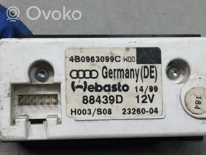 Audi A6 S6 C5 4B Autonominio šildytuvo (webastos) valdymo blokas 4B0963099C