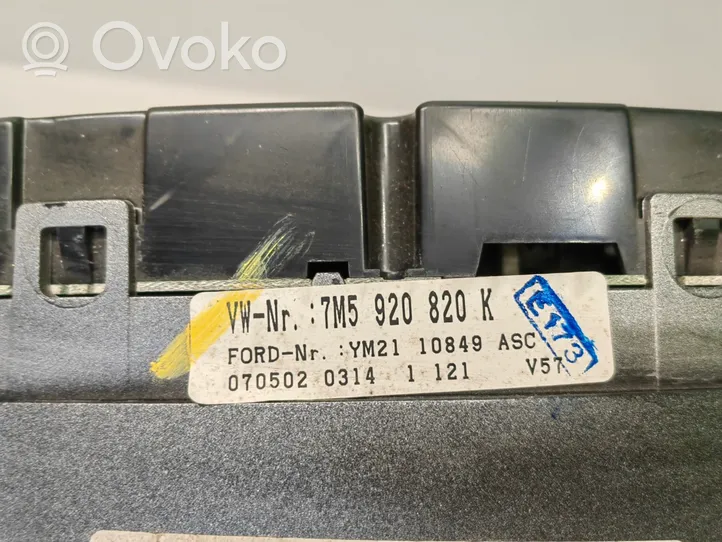 Ford Galaxy Spidometras (prietaisų skydelis) 7M5920820K