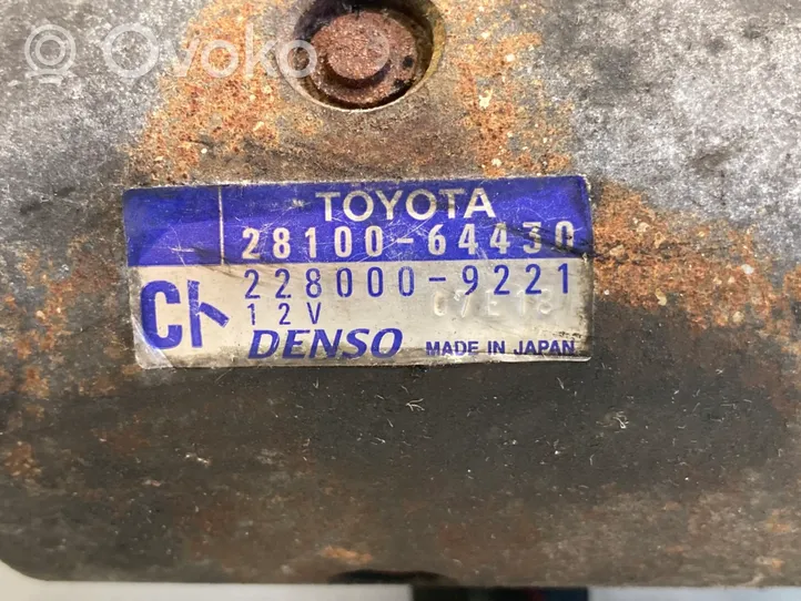 Toyota Corolla Verso E121 Motor de arranque 2810064430