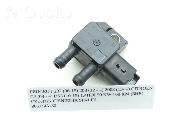 Peugeot 207 Sensore di pressione dei gas di scarico 9662143180