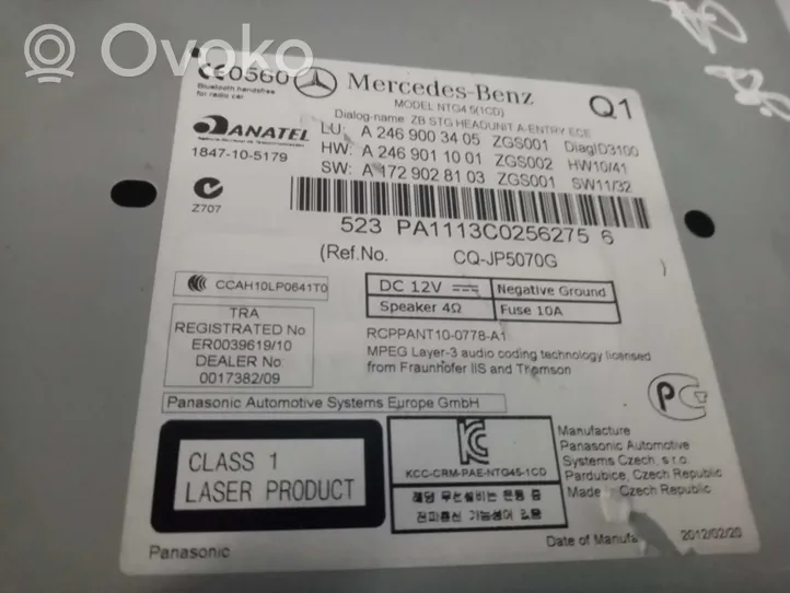Mercedes-Benz B W246 W242 Radio/CD/DVD/GPS-pääyksikkö 