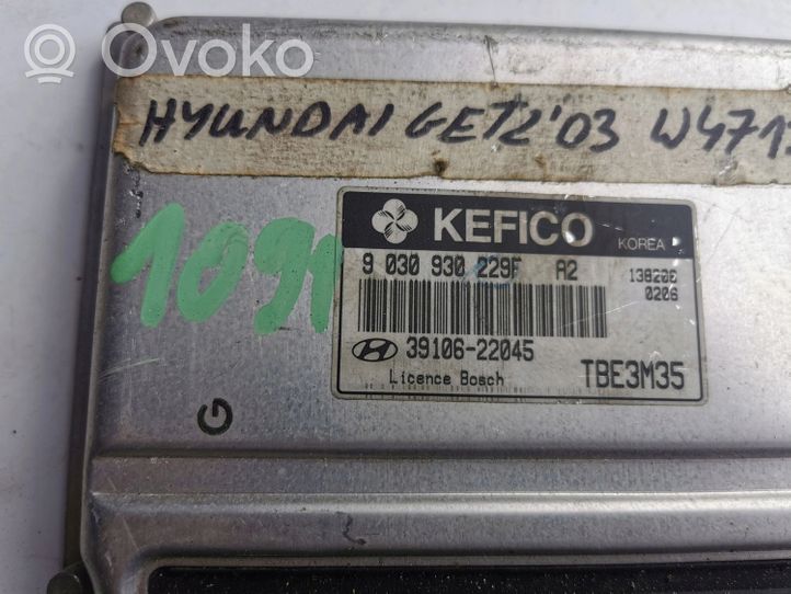 Hyundai Getz Kit calculateur ECU et verrouillage 39106-22045