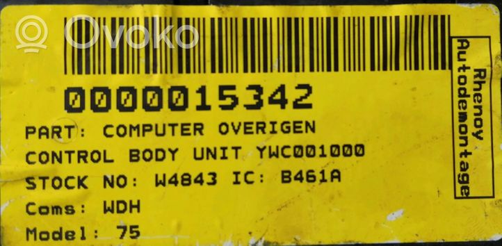 Rover 75 Kit centralina motore ECU e serratura YWC001000