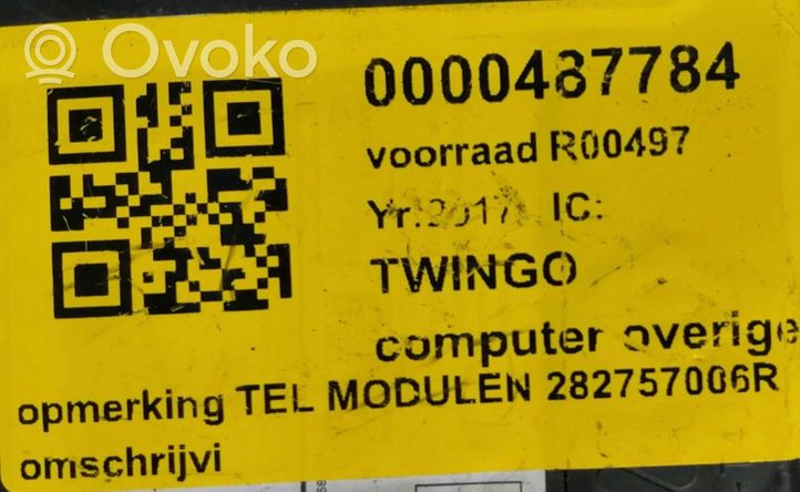 Renault Twingo III Komputer / Sterownik ECU i komplet kluczy 282757006R