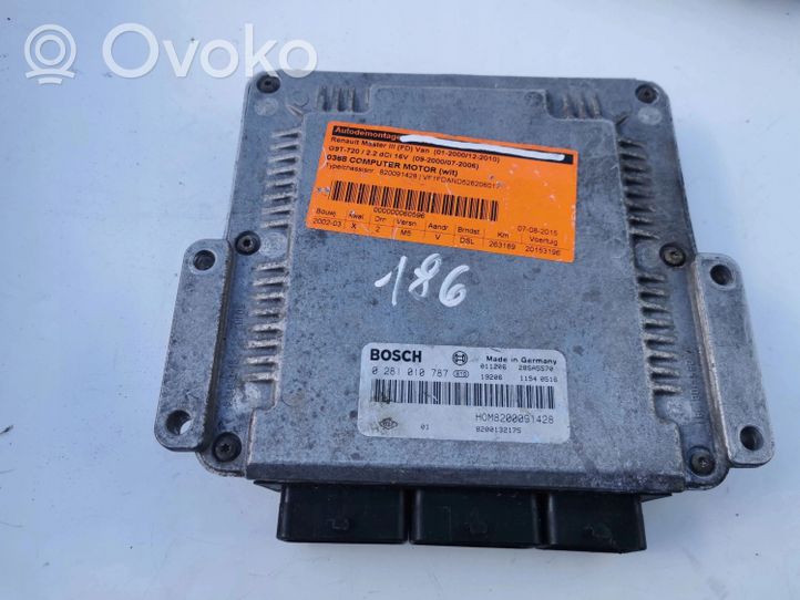 Renault Master I Komputer / Sterownik ECU i komplet kluczy 0281010787-