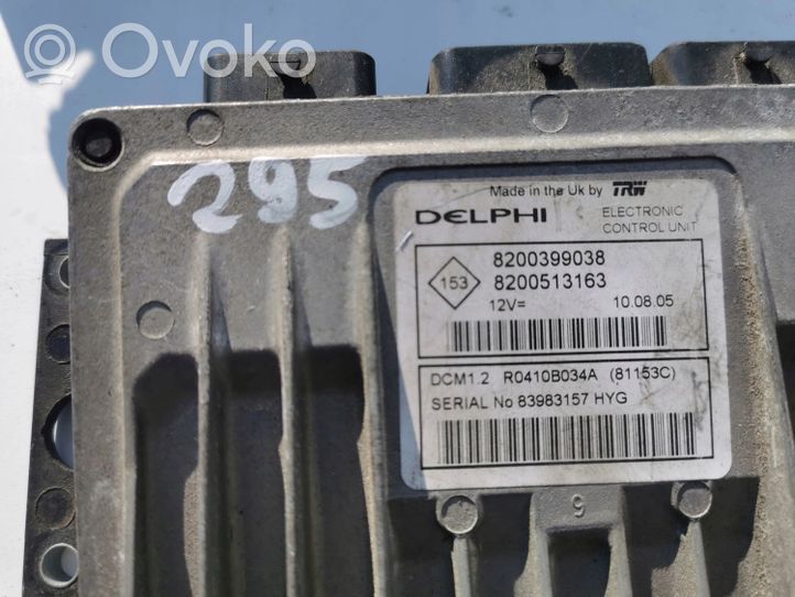 Renault Megane II Komputer / Sterownik ECU i komplet kluczy 8200399038