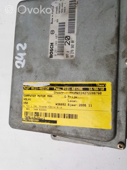 Volvo V50 Komputer / Sterownik ECU i komplet kluczy 0261204407