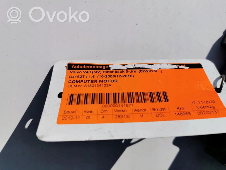 Volvo V40 Moottorinohjausyksikön sarja ja lukkosarja 31355712