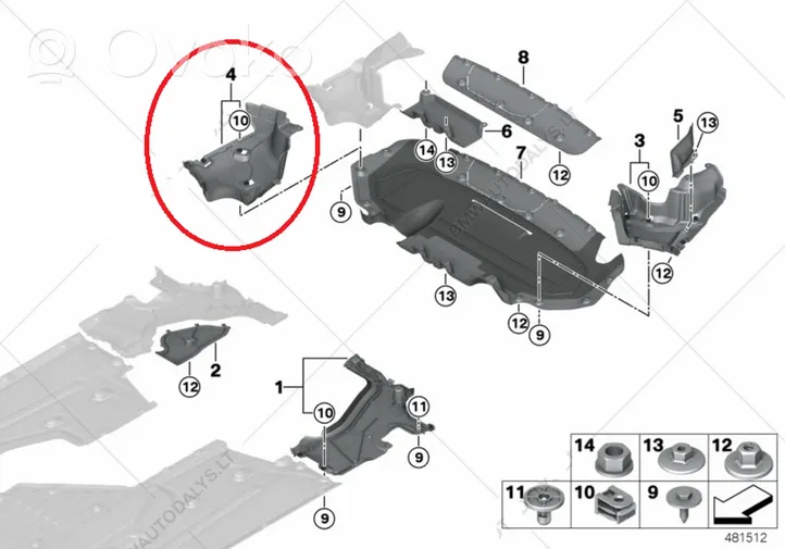 BMW 8 G15 Staffa di rinforzo montaggio del paraurti anteriore 7421023