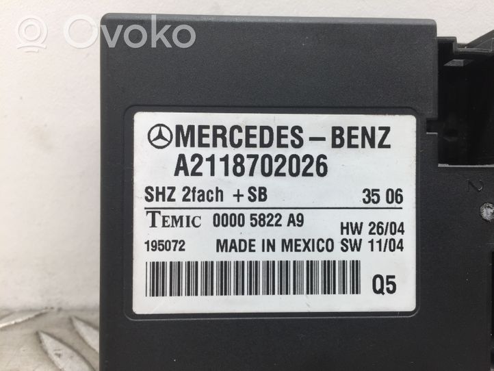 Mercedes-Benz E W211 Istuimen säädön moduuli A2118702026
