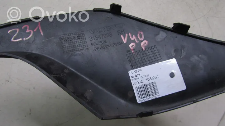 Volvo V40 Modanatura separatore del paraurti anteriore 31347088