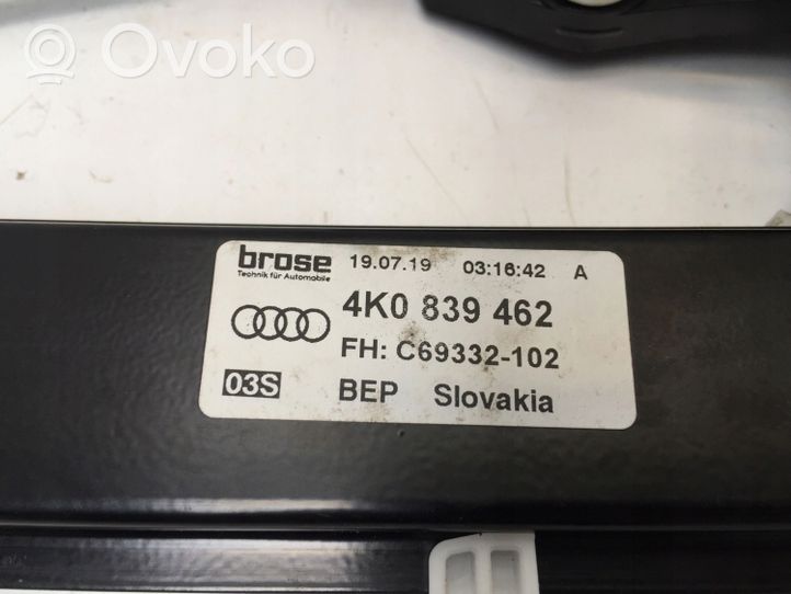 Audi A6 S6 C8 4K Takaoven ikkunan nostin moottorilla 4K0839462