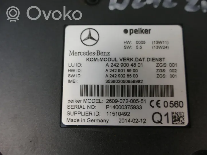 Mercedes-Benz E W212 Altre centraline/moduli A2429004801