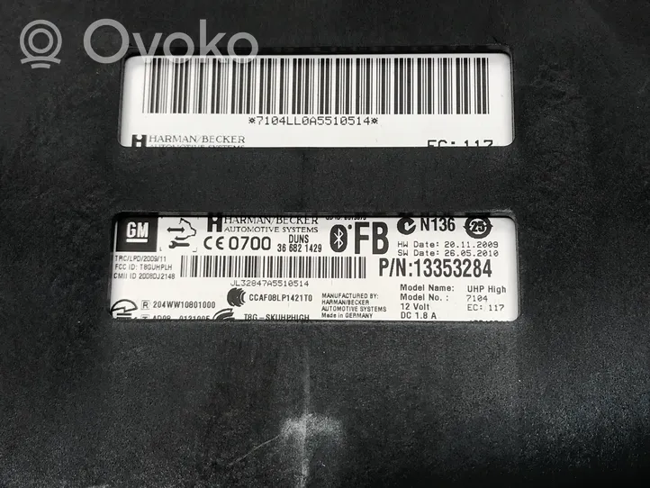 Opel Insignia A Bluetoothin ohjainlaite/moduuli 13353284