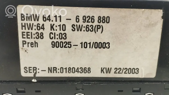 BMW X5 E53 Panel klimatyzacji / Ogrzewania 6926880