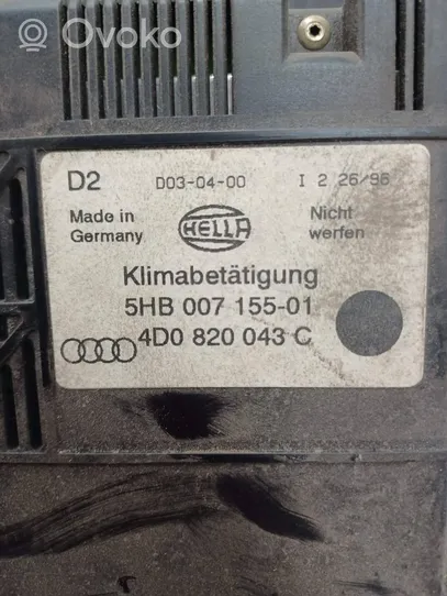 Audi A8 S8 D2 4D Unité de contrôle climatique 4D0820043C