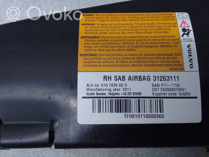 Volvo S60 Airbag sedile 31263111