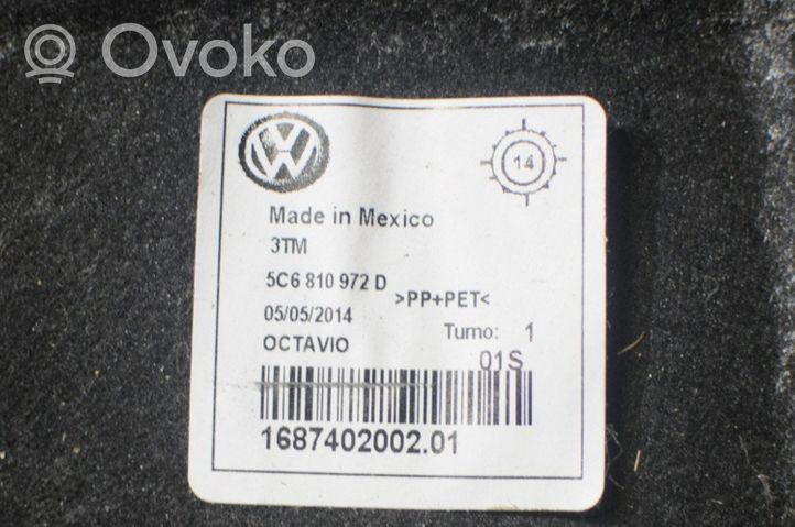 Volkswagen Jetta VI Rivestimento paraspruzzi parafango posteriore 5C6810972D