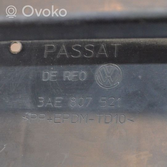 Volkswagen PASSAT B7 Rear bumper lower part trim 3AE807521