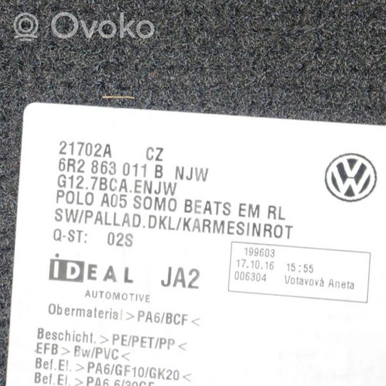 Volkswagen Polo V 6R Kit tapis de sol auto 6R2863011B