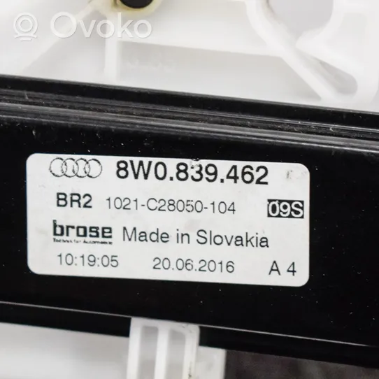 Audi A4 S4 B9 Elektryczny podnośnik szyby drzwi tylnych 8W0839462