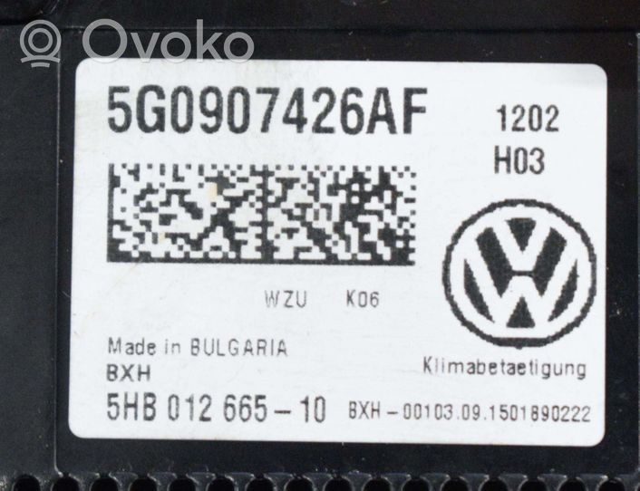 Volkswagen PASSAT B8 Przełącznik / Włącznik nawiewu dmuchawy 5G0907426AF