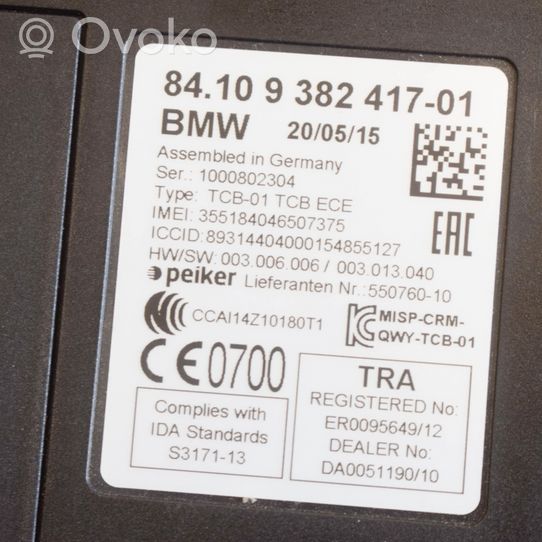 BMW 4 F32 F33 Module unité de contrôle Bluetooth 9382417