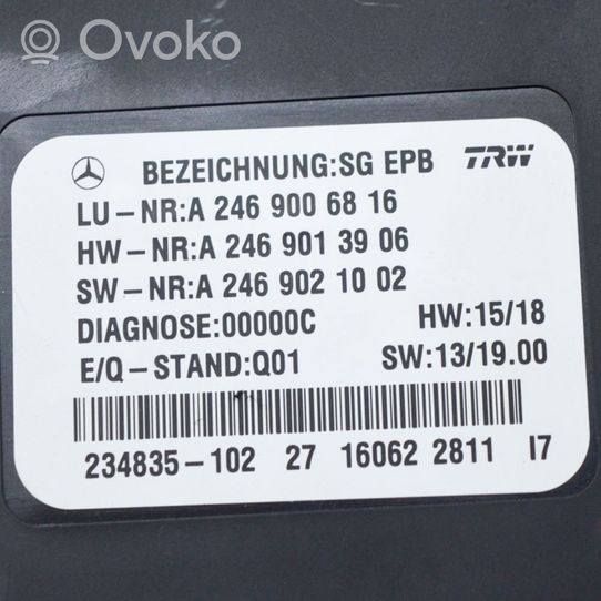 Mercedes-Benz A W176 Moduł / Sterownik hamulca postojowego EMF A2469021002