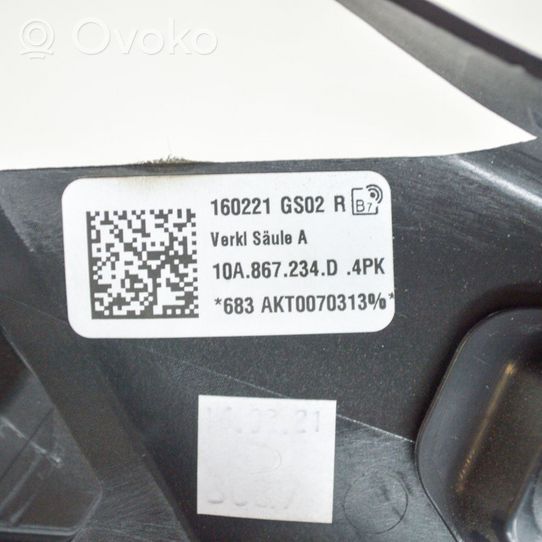 Volkswagen ID.3 Osłona słupka szyby przedniej / A 10A867234D